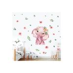 Tilki Dünyası Sevimli Pembe Fil Çocuk Odası Duvar Sticker