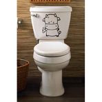 Tilki Dünyası Sevimli Su Aygırı Klozet Kapağı ve Banyo Sticker