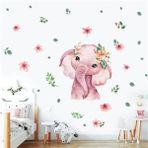 Tilki Dünyası T0356 ST Sevimli Pembe Fil Çocuk Odası Duvar Sticker