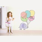 Tilki Dünyası TILKI-3073 Şirin Fil ve Balonlar Duvar Sticker