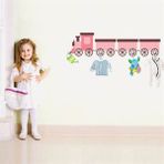 Tilki Dünyası TILKI-74073 Pembe Tren Askılık Duvar Sticker