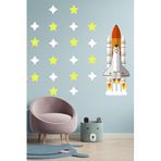 Tilki Dünyası Uzay Mekiği ve Yıldızlar Çocuk Odası Duvar Sticker
