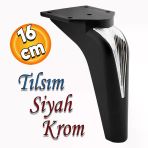 Tilsim Mobilya Yukseltci Kanepe Sehpa Tv Unitesi Koltuk Ayagi Baza Ayaklari Siyah Krom 16 Cm