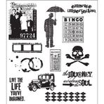 Tim Holtz Cling Stamps 7"X8.5"-Mini Muse -CMS-LG-63