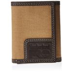 Timberland PRO Fermuarlı Cepli Erkek Kanvas Deri RFID Üç Katlı Cüzdan, Haki, Tek Beden