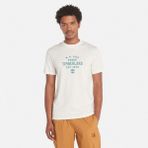 Timberland TB0A5UF7CM91 Front Graphic Short Sleeve Tee Erkek Beyaz T-Shirt