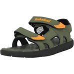 Timberland -Timberland Unisex Çocuk Perkins Row 2-kayışı (Genç) Açık Burun Sandalet, Koyu Yeşil ile Portakal, 3.5 UK