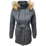 Timberline TB3439 Kadın Gabardin Kapüşonlu Içi Kürklü Mont - TB3439 - Siyah - XL