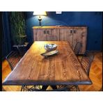 Timber's Team ALDA-Ahşap Kütük Masa Tablası Ayaklar Hariç (Sadece Tabla ) - Koyu Ceviz - 80 x 200