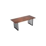 Timber's Team Luma Ahşap Kütük Yemek Masası / Toplantı Masası / Çalışma Masası Izgara Ayak - 80 x 140 - Ceviz