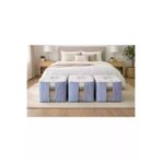 Timburly 3xD76hurc 3 Adet Home Sweet Home Çizgili Baza Altı Dolap Üstü Büyük Yastık Yorgan Kazak Hurcu 64X64X74Cm D76