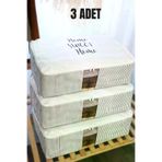 Timburly 3xD9hurc 3 Adet Home Sweet Home Çizgili Baza Altı Dolap Üstü Büyük Yastık Yorgan Kazak Hurcu 22X46X62Cm D9