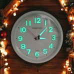 Time Gold Fosforlu Duvar Saati Oval Şekil 22 cm Plastik Materyal Modern Tasarım