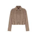 TIME MUSE SUEDE Süet Görünümlü Arka Detaylı Vizon Crop Ceket