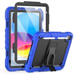 Timecity iPad 10. Nesil (2023/2022 Modeli) -10,9 inç (10,9 inç) için Ekran Koruyuculu, Katlanabilir Standlı, Dayanıklı, Sağlam, Darbeye Dayanıklı Koruyucu Kılıf, 10.9 inç iPad 10. Nesil için - Mavi