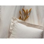 Timestart Çift Kişilik Saten Nevresim Takımı Elegante Stripe Ekru