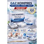 Timion Timion Gaz Kompres 7,5x7,5 cm 4 Katlı Steril 100 Adet Tel Tel (5’li Zarflardan 20 P - Renkli - Standart