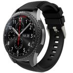 TiMOVO Samsung Gear S3 Frontier/Galaxy Watch 46 mm bileklik, silikon saat kayışı, yedek kayış, tokalı, Samsung Gear S3 Frontier/Galaxy Watch 46 mm için, siyah