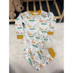 Timsahlı Sarı Aslanlı Çıtçıtlı Pijama Takım - Hardal - 3 Yaş