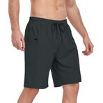 Timuspo Şort Erkek Kısa Pantolon, 2 Cepli, Hızlı Kuruyan, Aktif Giyim, Koşu Şortu, Plaj, Spor, Tenis, Golf Dış Mekan Yüzme Şortu, Derin gri., XL