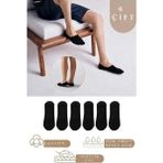 Tina Atelier 6 Çift Erkek Düz Pamuklu Kaydırmaz Silikon Topuklu Babet Çorap Seti - 41 - 45 - Siyah