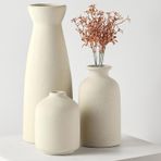 TINCTOTNIC Eskitilmiş Seramik Vazo 3'lü Set, Modern Bohem Çiftlik Evi Ev Dekoru, Pampas Çimi Kurutulmuş Çiçek Vazoları Oturma Odası, Yemek Odası, Yatak Odası, Mutfak, Banyo, Ofis, Giriş Yolu için Vazolar (Bej)