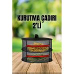 Tineke 2 Katlı Fermuarlı Meyve Sebze Kurutma Filesi Katlanabilir Doğal Kurutma Sepeti Kırmızı