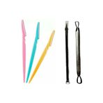 TİNEKE 3 Lü Kaş Usturası Ve 2 Li Akne Temizleyici Komedon