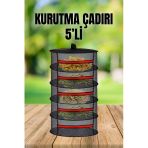 Tineke 5 Katlı Fermuarlı Meyve Sebze Kurutma Filesi Katlanabilir Doğal Kurutma Sepeti Kırmızı