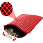 Tineke 60 x 42 cm Kırmızı Elekli Kedi Tuvalet Önü Paspası