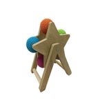 TİNEKE AHŞAP KEDİ TIRMALAMA OYUNCAĞI BEŞ RENKLİ DÖNER KEDİ OYUNCAĞI DEĞİRMEN