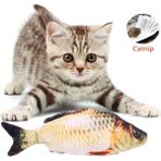 Tineke Peluş Kedi Oyuncağı Balık Kedi Nanesi Otlu Çıngıraklı 1 Adet - Kahverengi - SAZAN