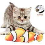 Tineke Peluş Kedi Oyuncağı Balık Kedi Nanesi Otlu Çıngıraklı 1 Adet - Krem - PALYAÇO AÇIK