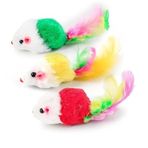 Tıneke Renkli Tuylu Gercekci Fare Kedi Oyuncagi 5 Adet