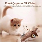 Tineke Şarjlı Titreşimli Hareketli Kedi Oyuncağı Uçan Kuş Oyuncak - Çok Renkli