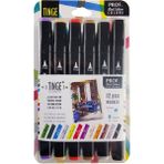 Tinge Twin Çift Taraflı Marker Kalemi 12LI Set Prof. Karma Set - Renkli - Standart