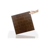 TİNK 3 Boyutlu Duvar Paneli Kabartmalı Metro Desen Pvc 41x41 cm/ 6 Adet /1 m² Teak