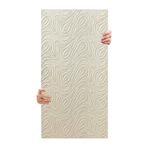 Tink 3D Kendinden Yapışkanlı Duvar Kağıdı Yeni Nesil Akustik Keçe Panel Dalgalı Desen 52x98 cm (Ekru, 10 Adet 5 m²)