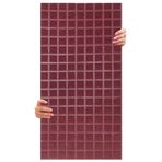 Tink Kendinden Yapışkanlı Akustik Ses Yalıtımı, Duvar Ses Yalıtım Paneli, Ses Emici Keçe Panel, Dekoratif Kare Desenli Keçe Panel 45x90 Cm / 2 Adet / 0,81 M² Bordo