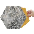 Tink Kendinden Yapışkanlı Fayans Çıkarması, Zemin Duvar Kaplama, Yapışkanlı Fayans Kaplama, Altıgen PVC Karo Mermer Desenli 27x31 cm