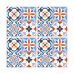 Tink Kendinden Yapışkanlı Fayans Çıkartması, Zemin Duvar Kaplama, Yapışkanlı Fayans Kaplama PVC Karo Karma Meksika 010 Desenli 30x30 cm (4 Adet / 0,36 m²)