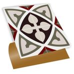 Tink Kendinden Yapışkanlı Fayans Çıkartması, Zemin Duvar Kaplama, Yapışkanlı Fayans Kaplama PVC Karo Modern Rumi Desenli 30x30 cm (4 ADET) 0,36m²