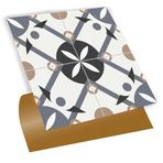 Tink Kendinden Yapışkanlı Fayans Çıkartması, Zemin Duvar Kaplama, Yapışkanlı Fayans Kaplama PVC Karo Palmet Desenli 30x30 cm (11 ADET) 1 m²