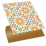 Tink Kendinden Yapışkanlı Fayans Çıkartması, Zemin Duvar Kaplama, Yapışkanlı Fayans Kaplama PVC Karo Turuncu Çiçek Bahçesi Desenli 30x30 cm (11 Adet / 1 m²)