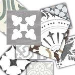 Tink Kendinden Yapışkanlı İngiliz Desenli Pvc Karo, Yapışkanlı Fayans Kaplama, Fayans Çıkartması, Zemin Duvar Karosu 10x10 cm (20 Adet/0,20 m2)
