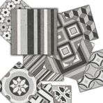 Tink Kendinden Yapışkanlı Karma Fas 3 Desenli Pvc Karo, Yapışkanlı Fayans Kaplama, Fayans Çıkartması, Zemin Duvar Karosu 10x10 cm (20 Adet/0,20 m2)