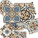 Tink Kendinden Yapışkanlı Karma Fas Desenli Pvc Karo, Yapışkanlı Fayans Kaplama, Fayans Çıkartması, Zemin Duvar Karosu 20x20 cm (6 Adet/0,24 m2)