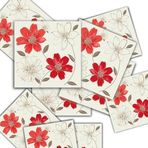 Tink KENDİNDEN YAPIŞKANLI KIRMIZI ÇİÇEK DESENLİ PVC KARO 10X10 CM 20'Lİ PAKET