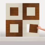 Tink Kendinden Yapışkanlı PVC Markuteri Mozaik 3 Parke Kaplama Yer Döşemesi-40x40 cm-0,64 m²-4 Adet