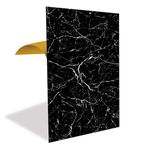 Tink Kendinden Yapışkanlı Pvc Panel, Yapışkanlı Yer Zemin Kaplama, Duvar Kaplama, Fayans Çıkartması Siyah-Beyaz Mermer Desenli 41x62 Cm (4 Adet / 1 m²)